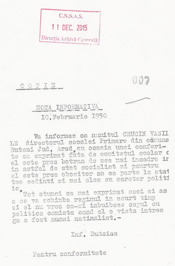 VASILE CRUCIN -nationalist